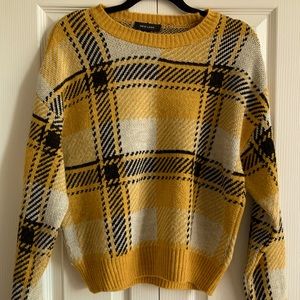 New Look - Yellow, black, white plaid sweater